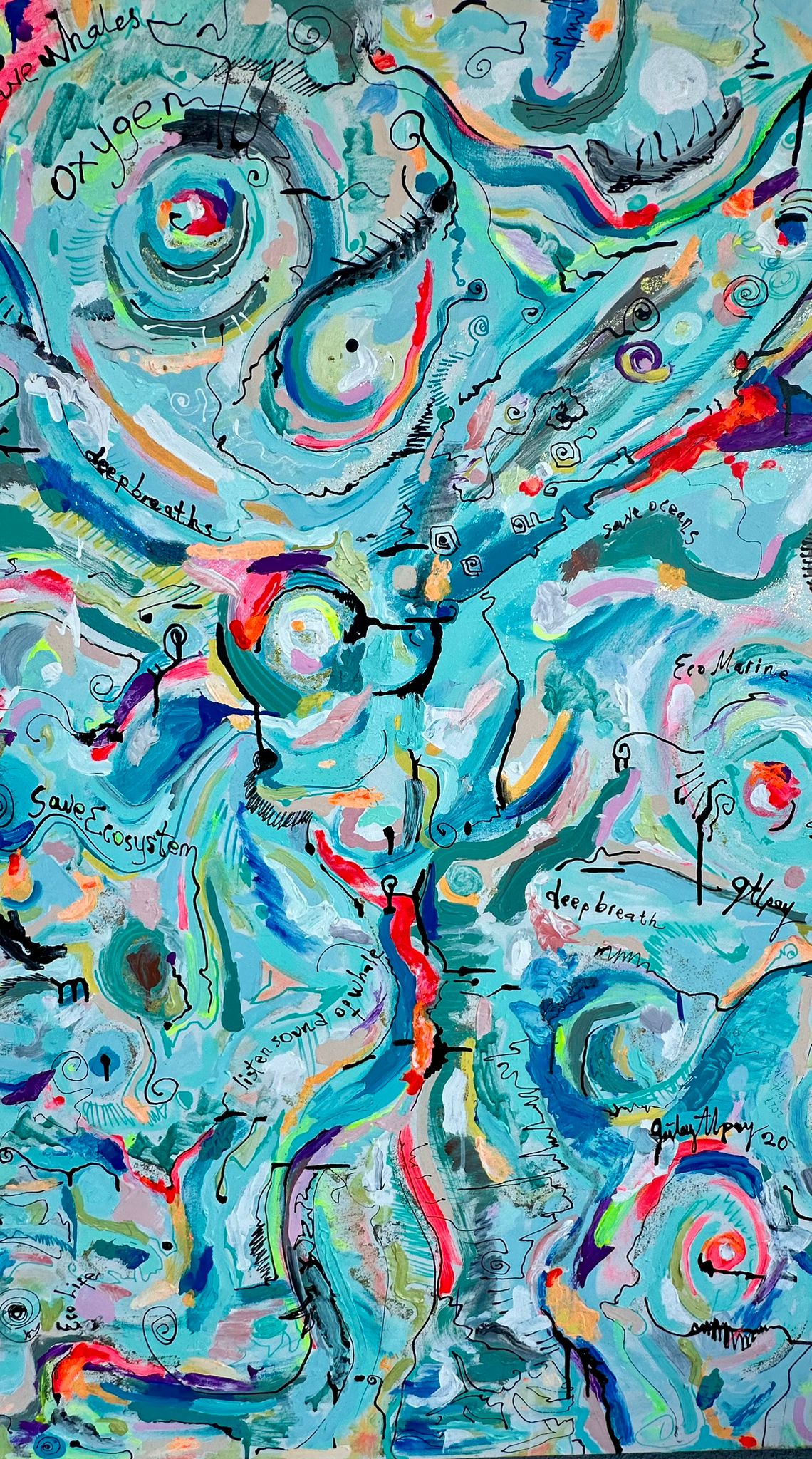 Freedom and peace for whale 2021 92 x 122 cm