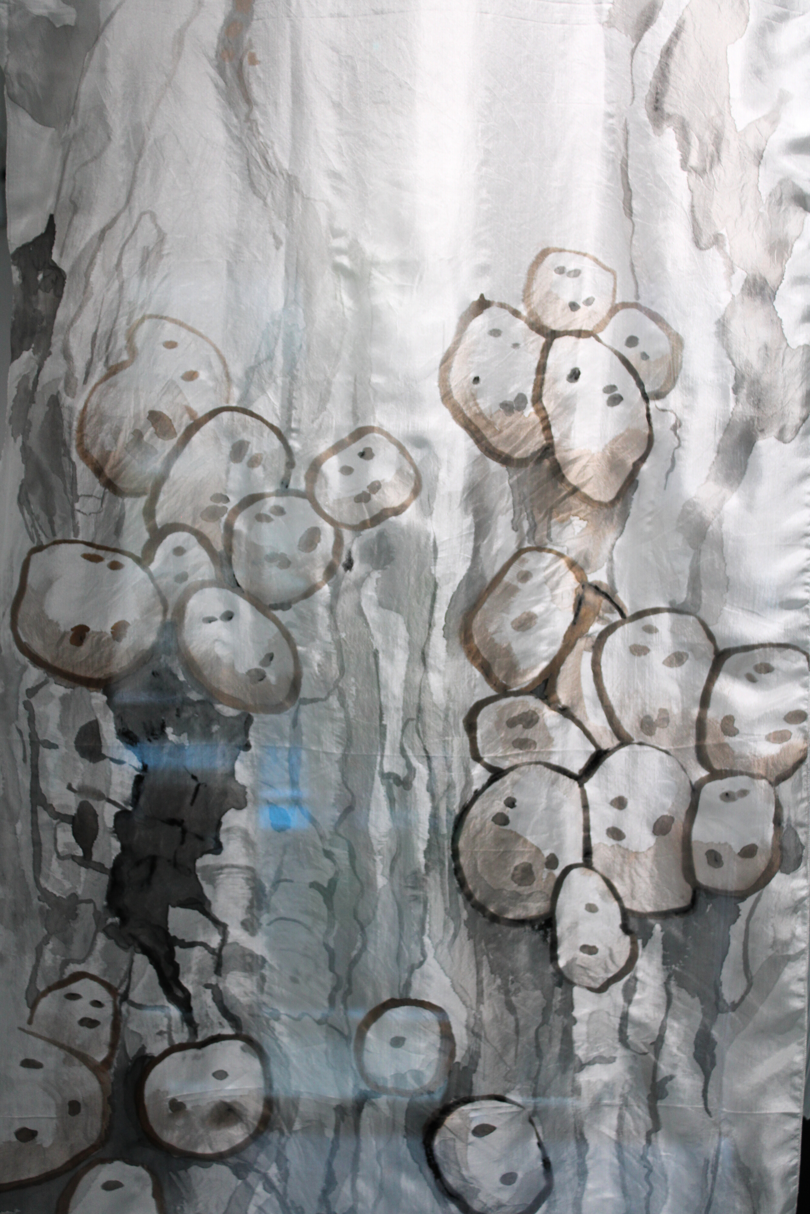Huan Chen The daily life detail Mixed Media on silk 30x63in