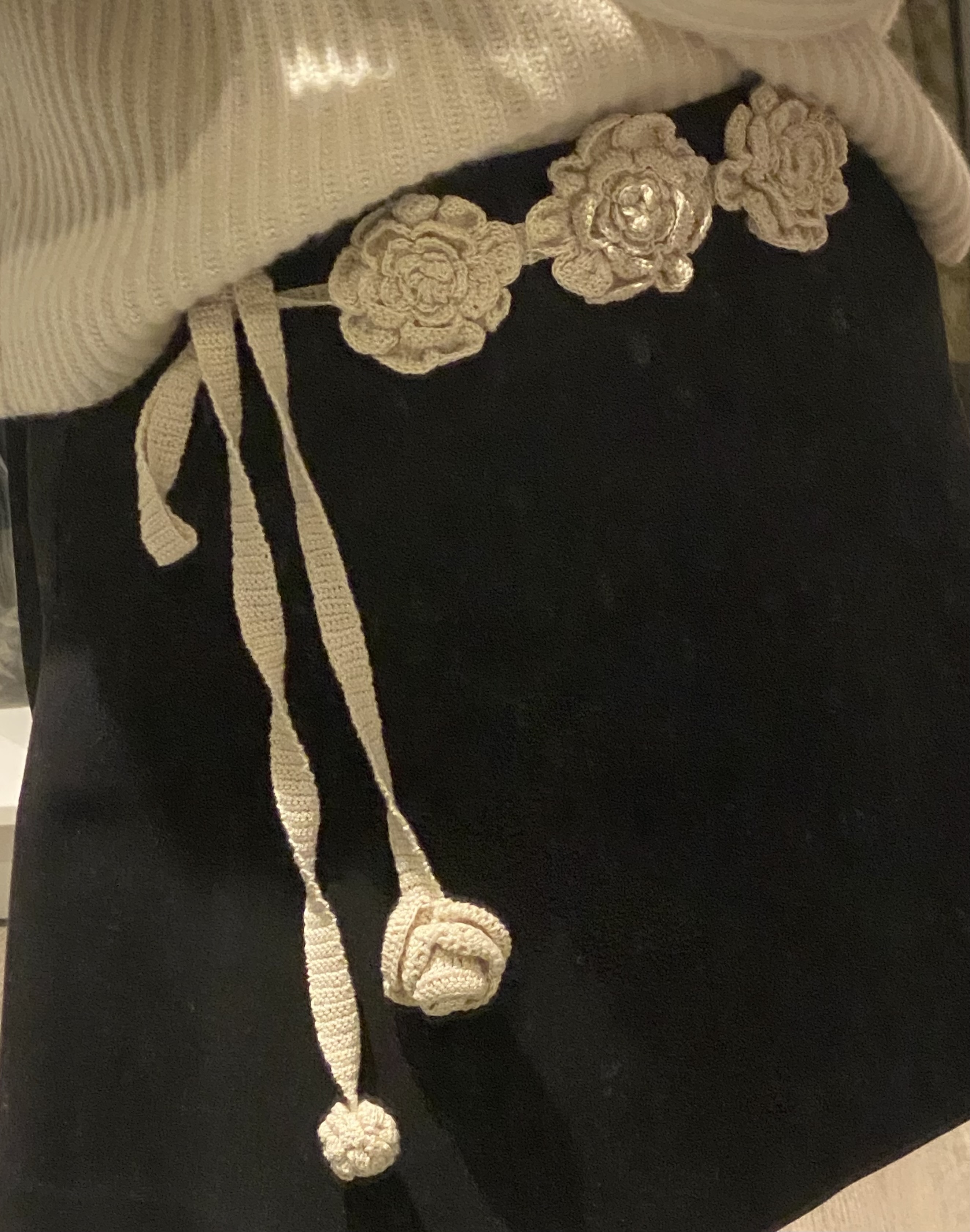 JosieGreco crochet belt with roses