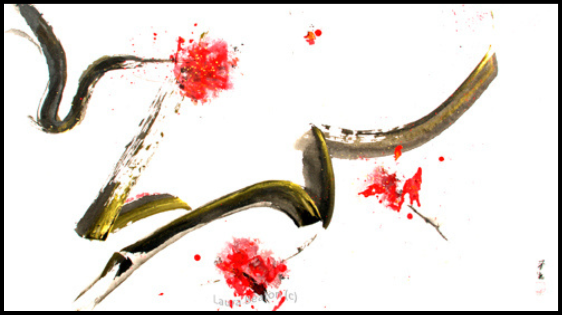Canada Day 24x36 2025 Sumie Abstract Laura Beaton border