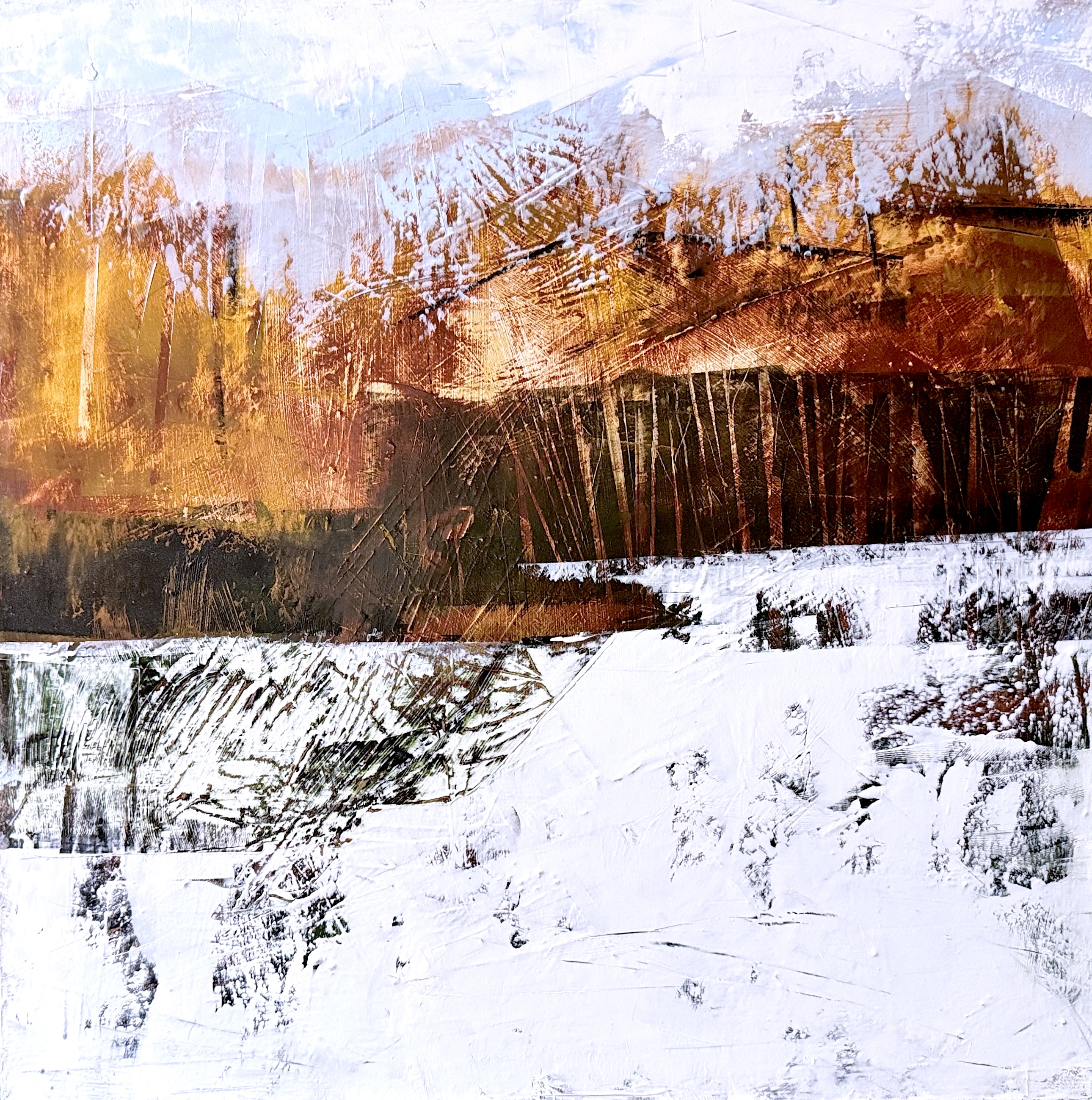 MarijeanHarris ThresholdOfWinter OilColdWax24x24